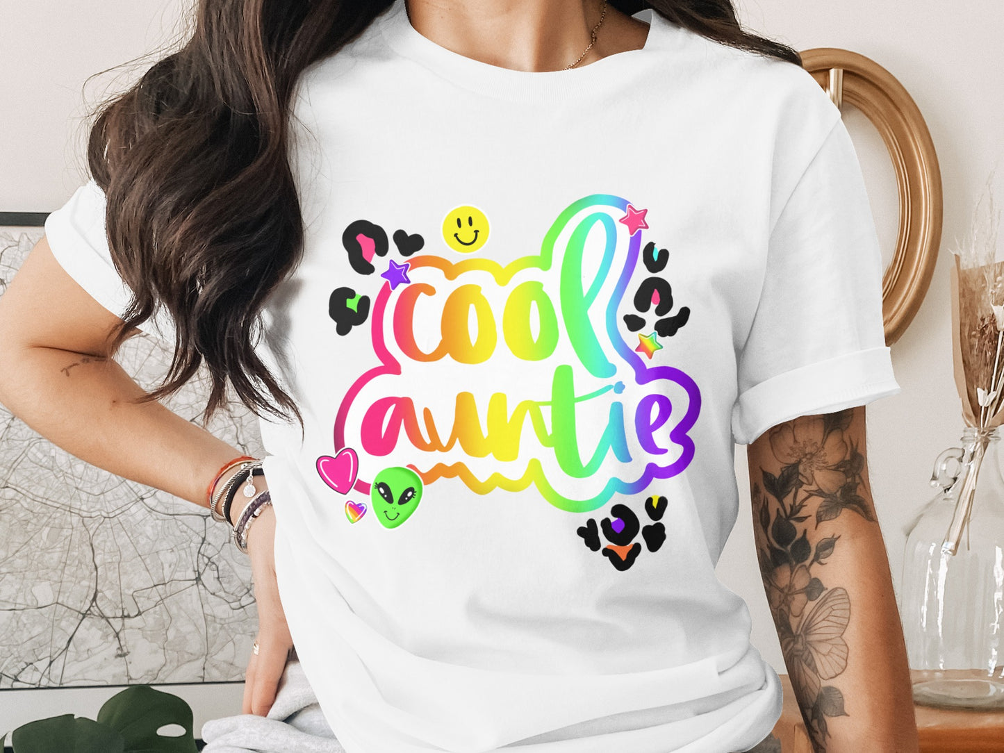 Cool Auntie Graphic Tee with Vibrant Design