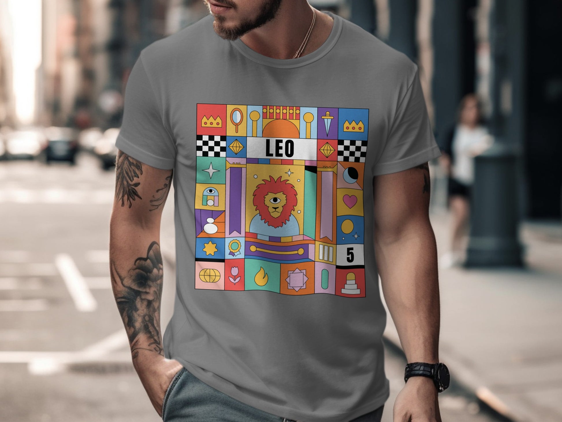 Colorful Leo Astrology Graphic T-Shirt product
