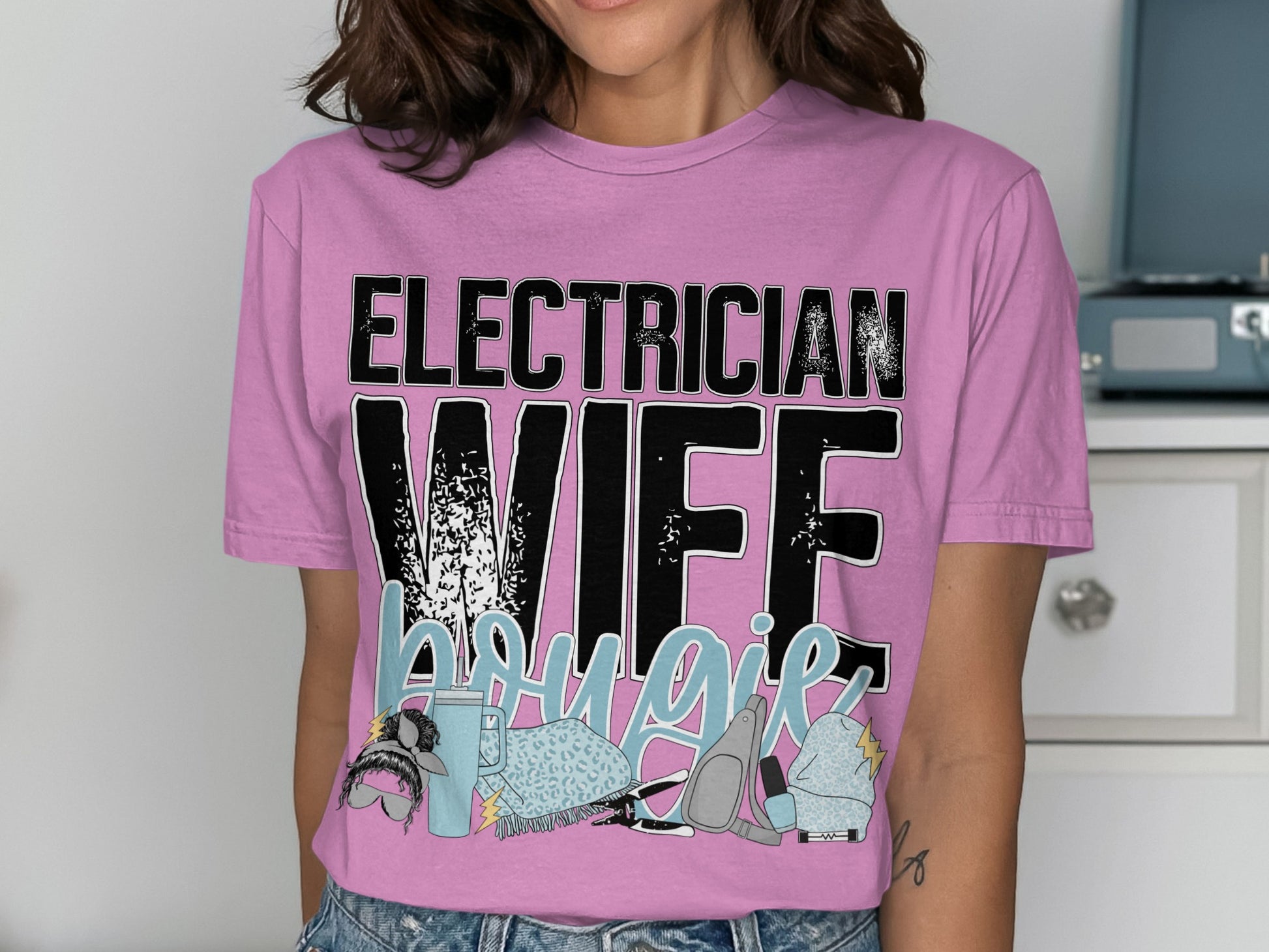 Electrician Wife Bougie Graphic Shirt for Women