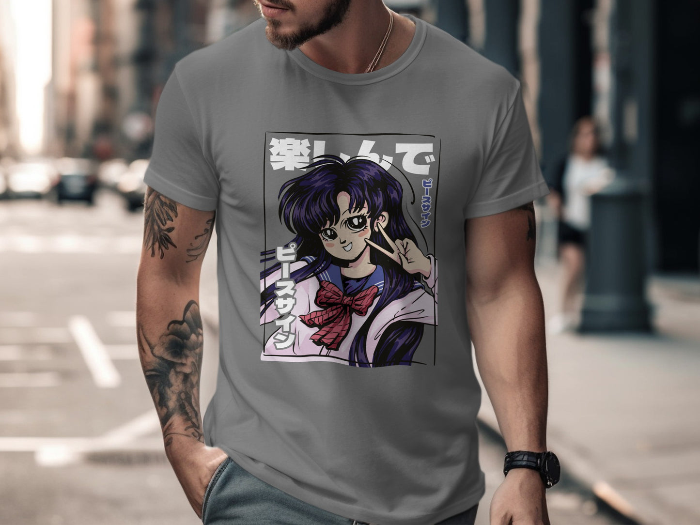 Anime Character Graphic Tee with Japanese Text product