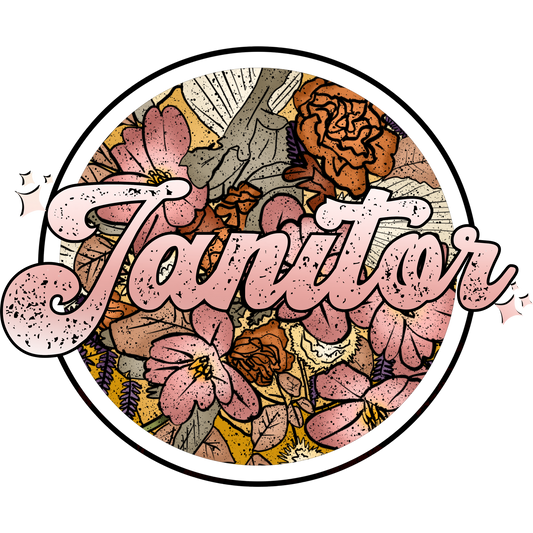 Vibrant Floral Themed Janitor Graphic Design Sticker