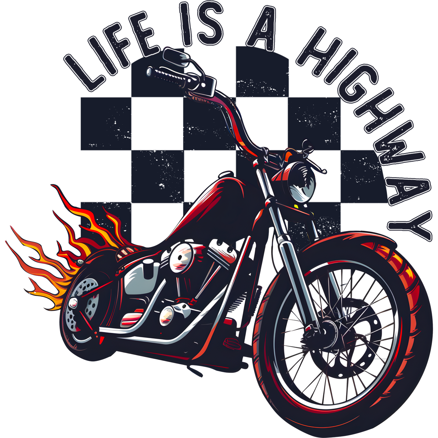 Life Is A Highway Motorcycle T-Shirt Design