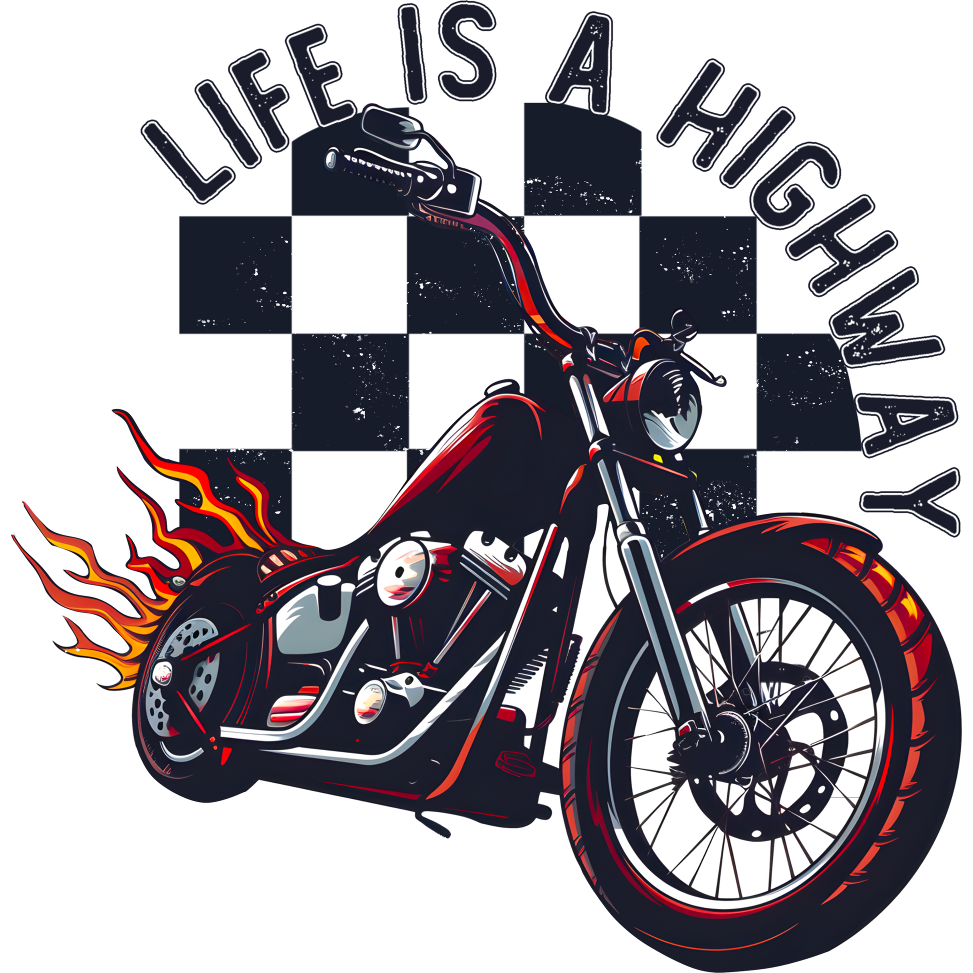 Life Is A Highway Motorcycle T-Shirt Design