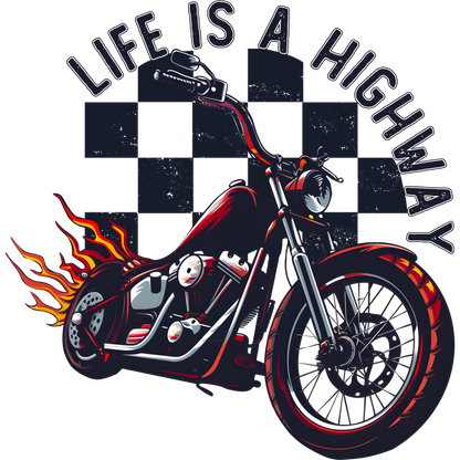 Life Is A Highway Motorcycle T-Shirt Design