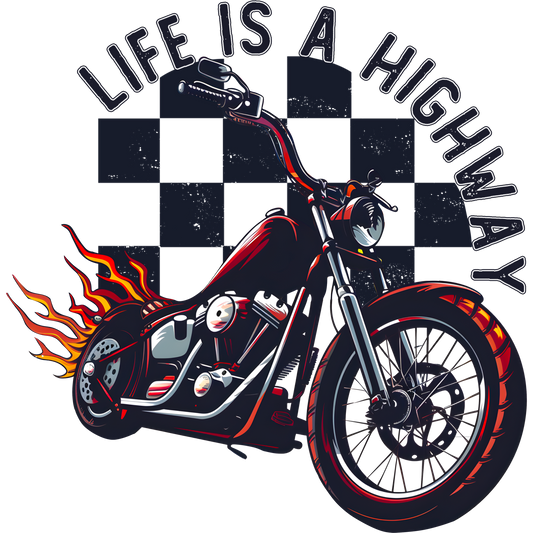 Life Is A Highway Motorcycle T-Shirt Design