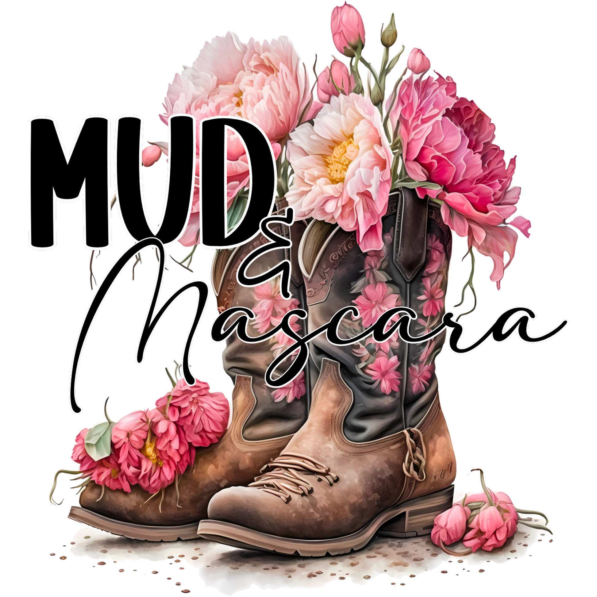Mud and Mascara Floral Boots Decorative Print