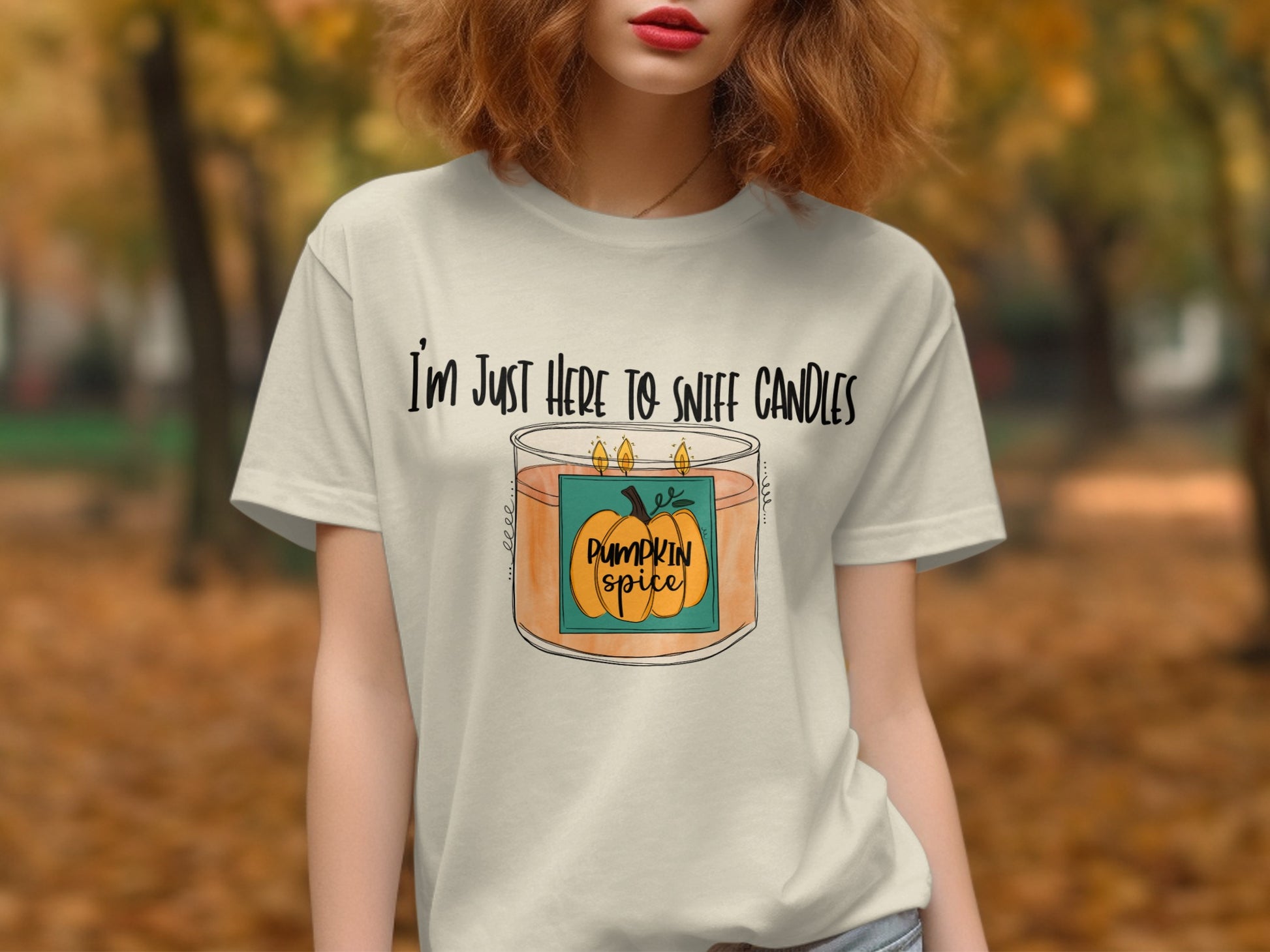I'm Just Here To Sniff Candles Pumpkin Spice T-Shirt