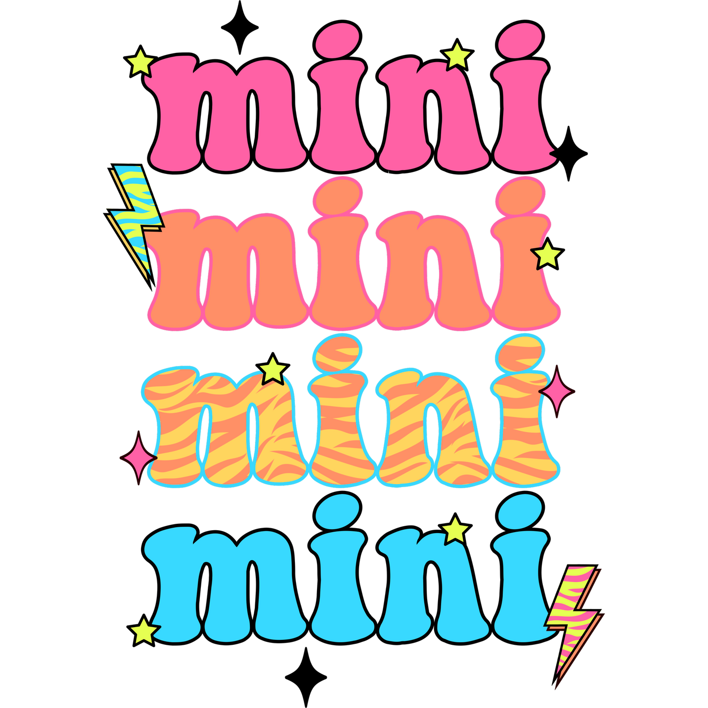 Retro Colorful Mini Text Graphic Design Poster