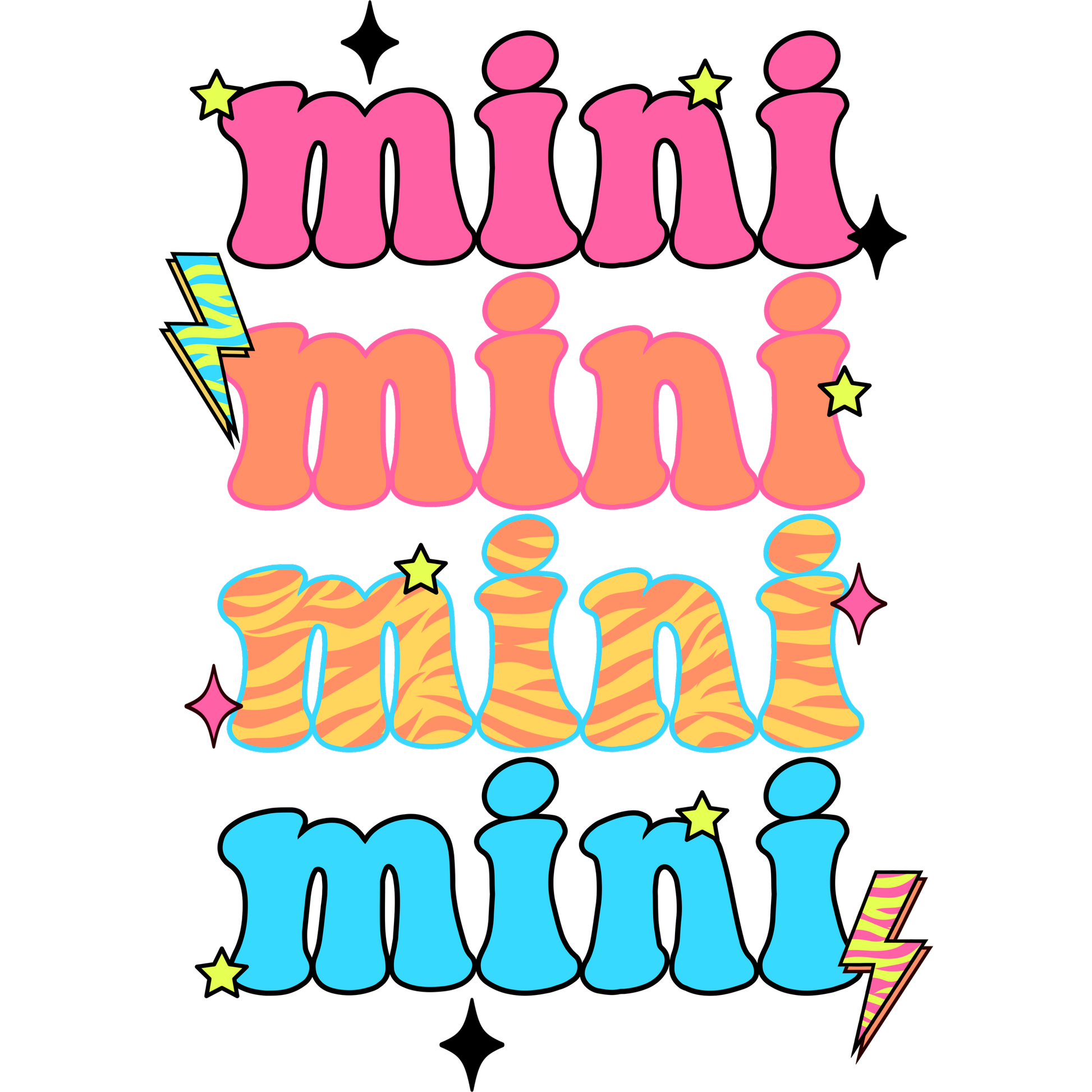 Retro Colorful Mini Text Graphic Design Poster