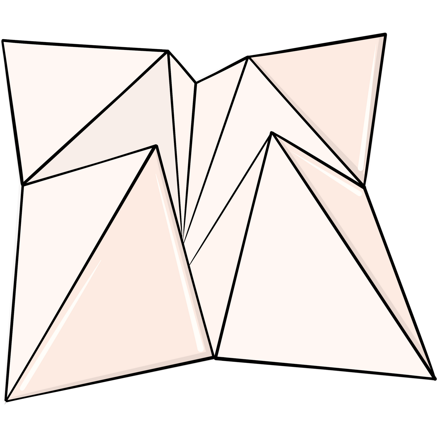 Abstract Geometric Artwork Origami-Inspired Design