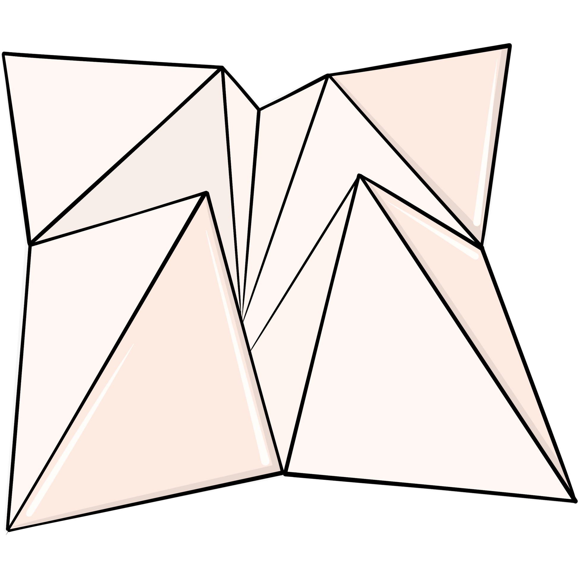 Abstract Geometric Artwork Origami-Inspired Design