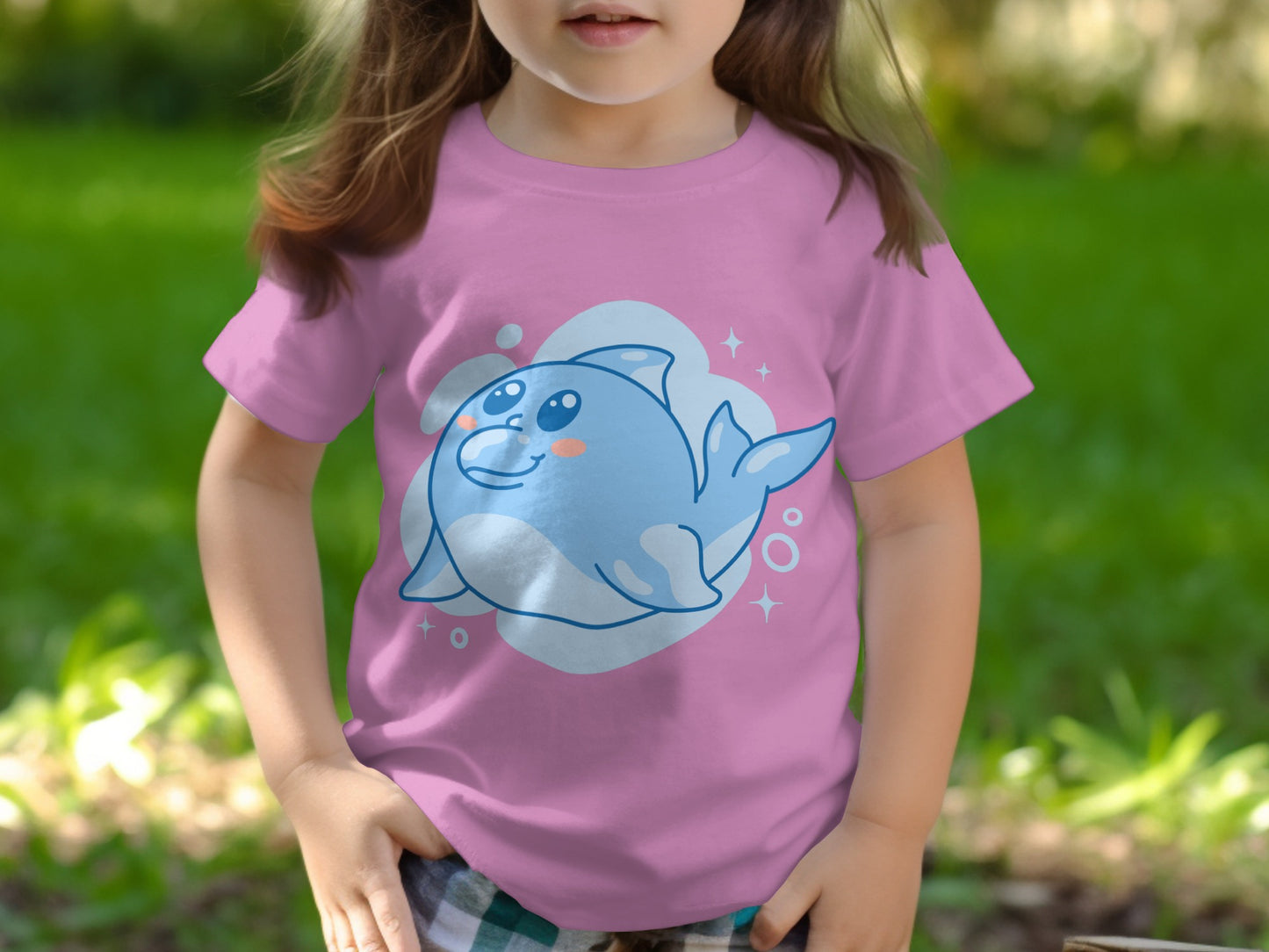 Adorable Dolphin Graphic Kids Short Sleeve T-Shirt