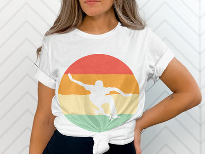 Skateboard Silhouette Retro Style Graphic T-Shirt