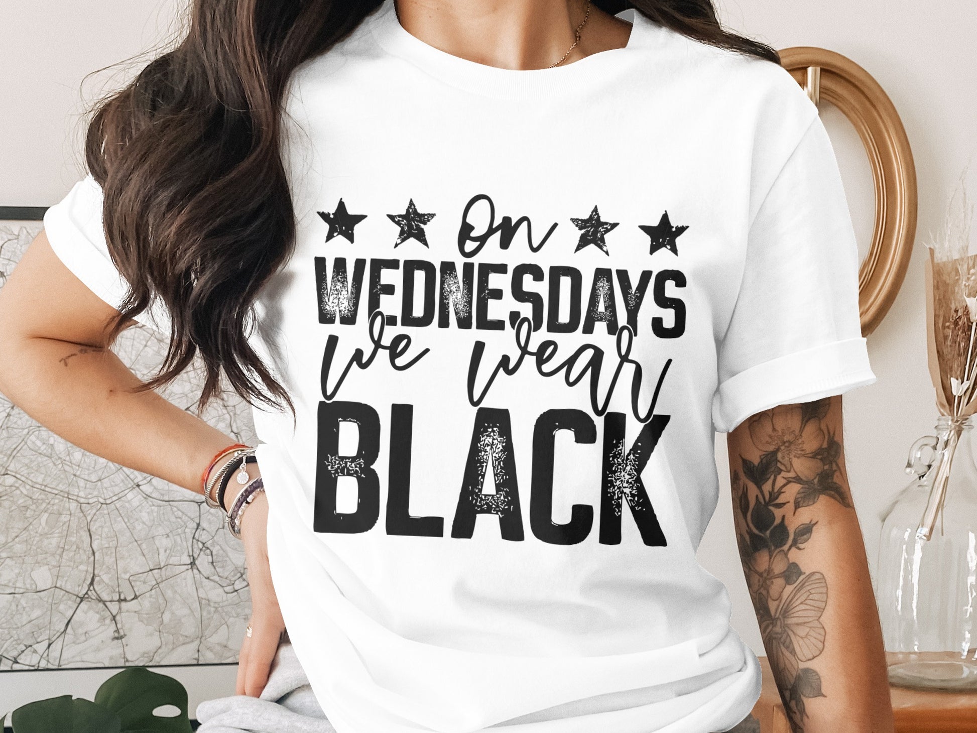 On Wednesdays We Wear Black Shirt Casual Tee