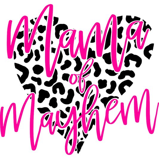Mama of Mayhem Leopard Print Heart Design product