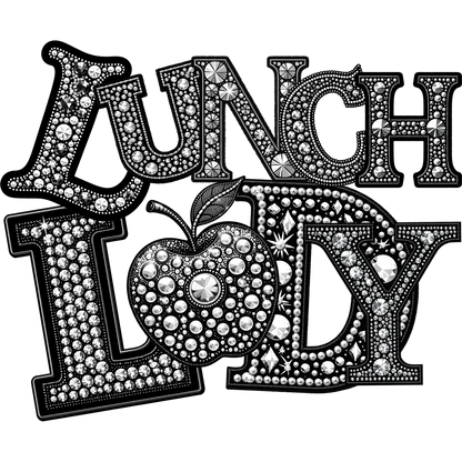 Shiny Decorative Lunch Lady Art with Apple Design