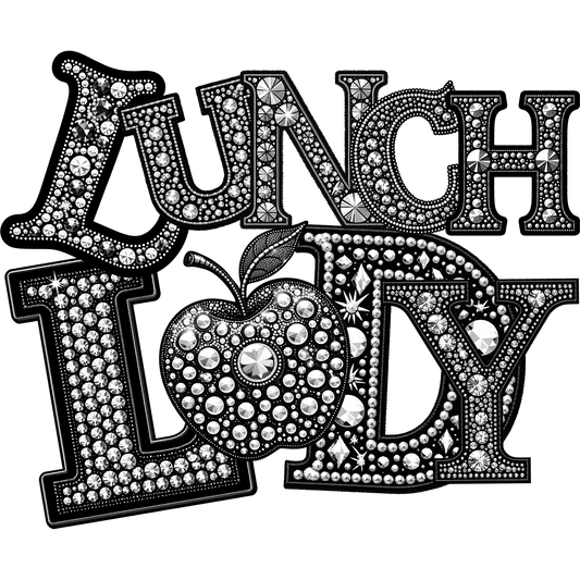 Shiny Decorative Lunch Lady Art with Apple Design