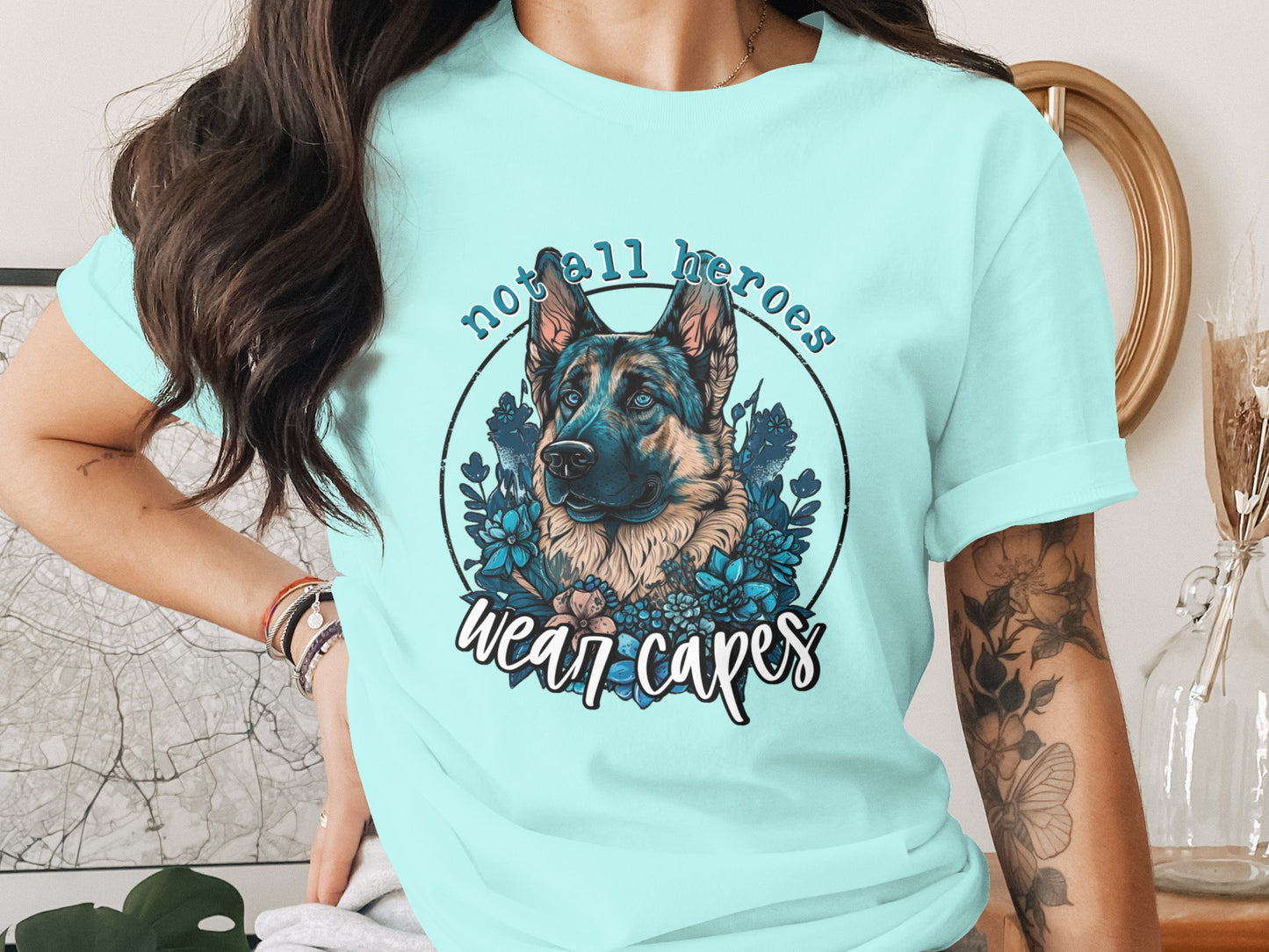 Not All Heroes Wear Capes Dog Design T-Shirt