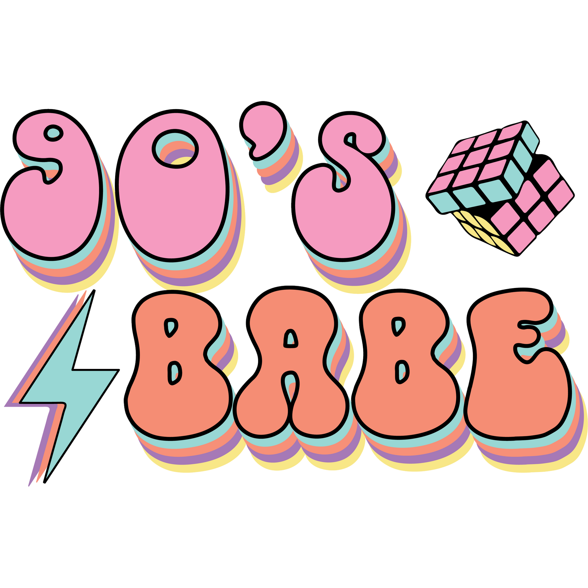 Retro 90s Babe Graphic Design Colorful Fun product