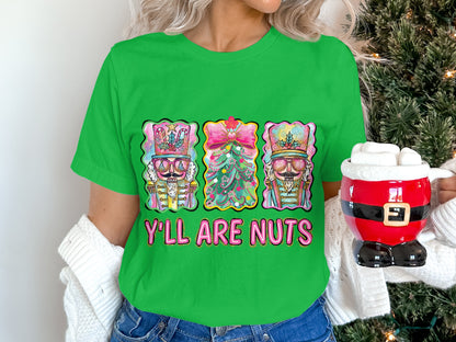 Y'All Are Nuts Christmas Graphic T-Shirt
