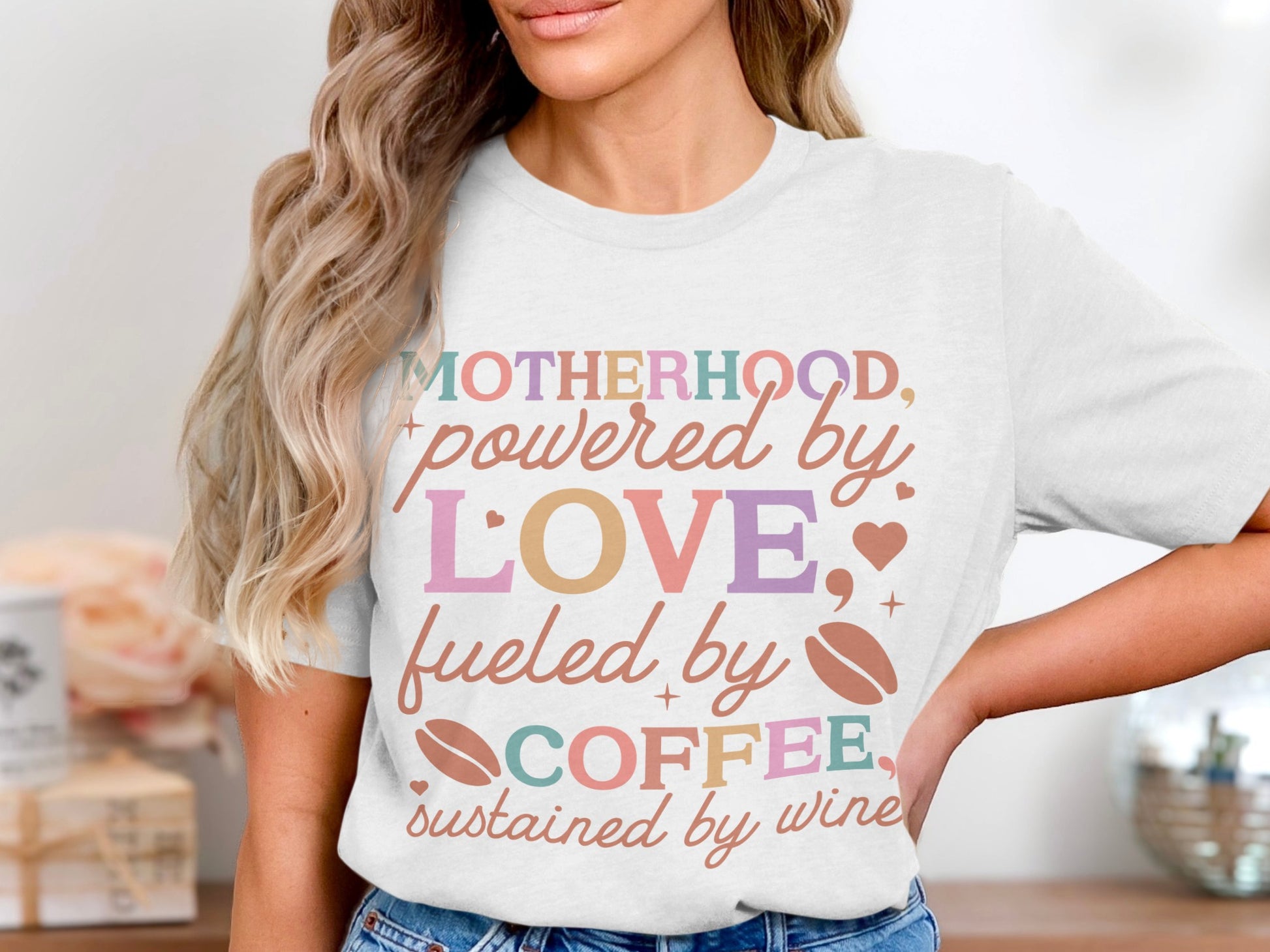 Motherhood Powered by Love Fueled by Coffee Shirt