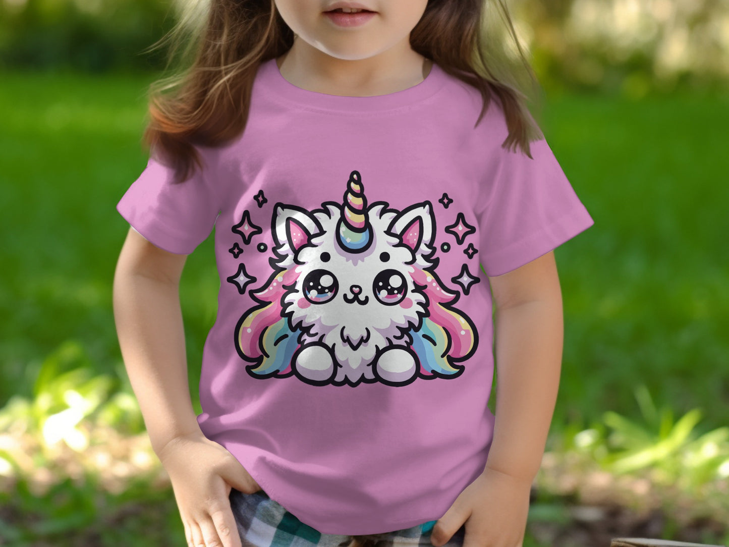 Adorable Unicorn Cat Graphic Kids T-Shirt
