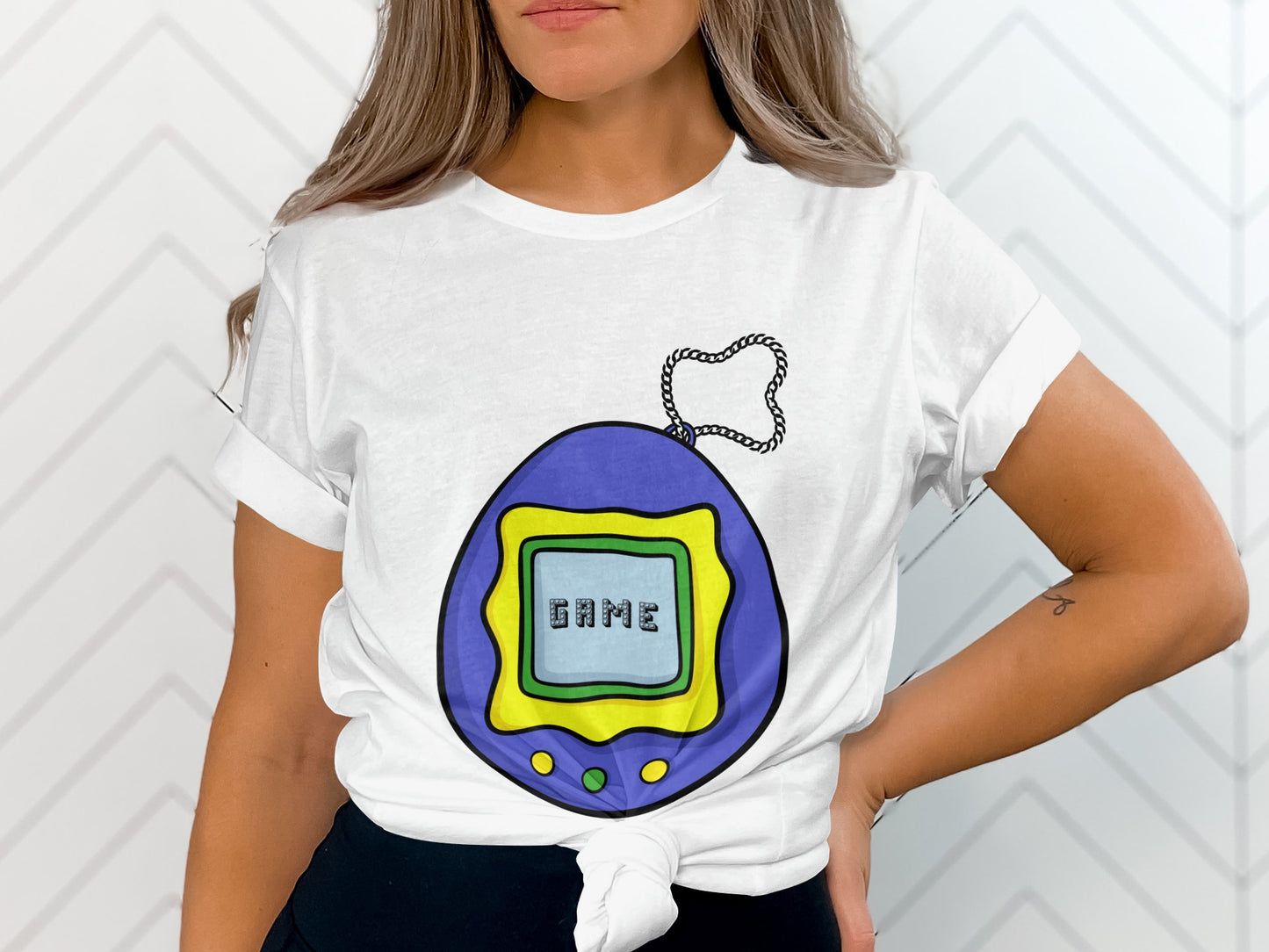 Retro Handheld Digital Pet Design T-Shirt