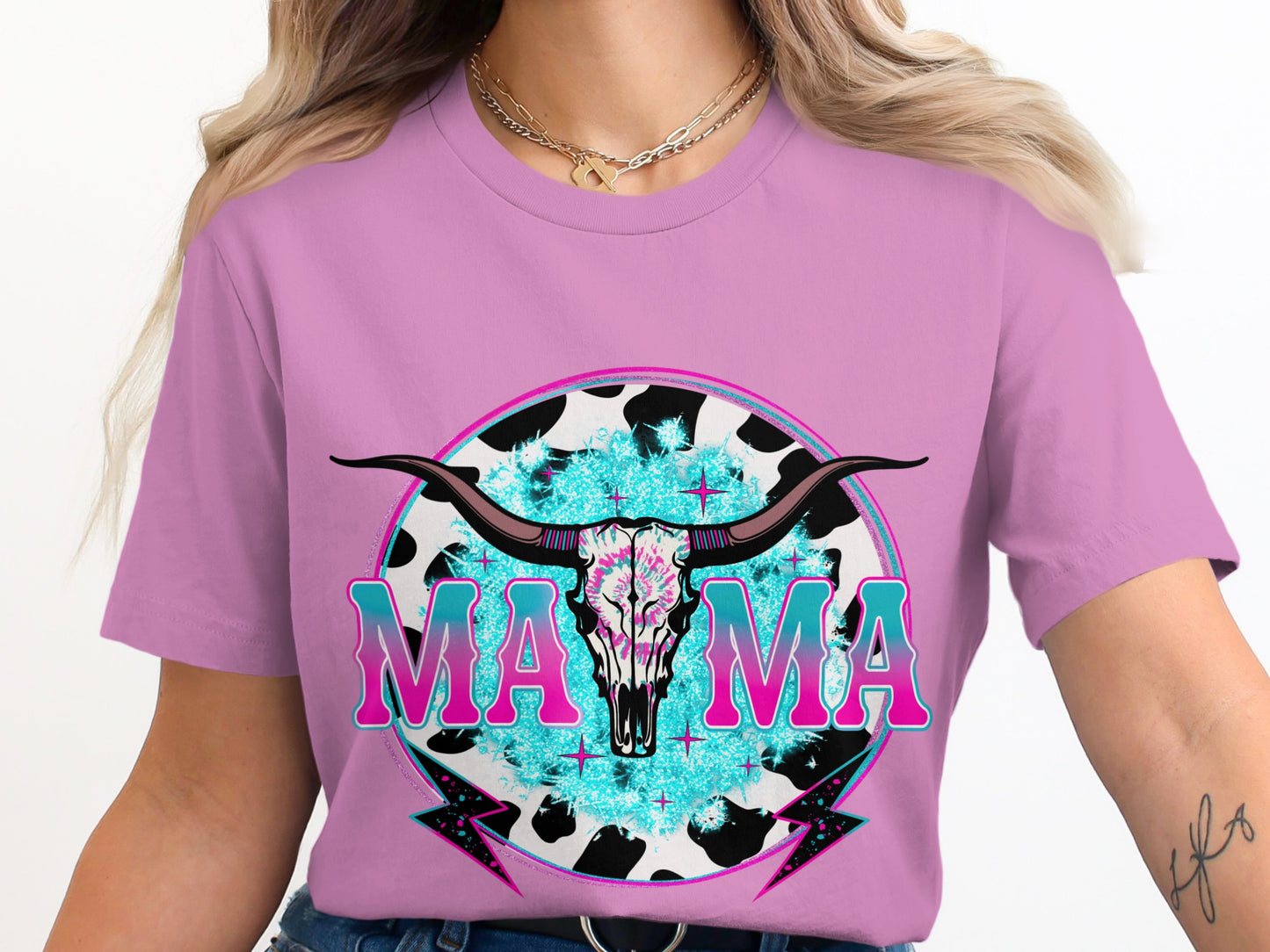 Stylish Purple Tee with Mama Graphic Design Product