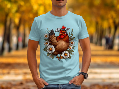 Rooster with Floral Design Graphic Tee product