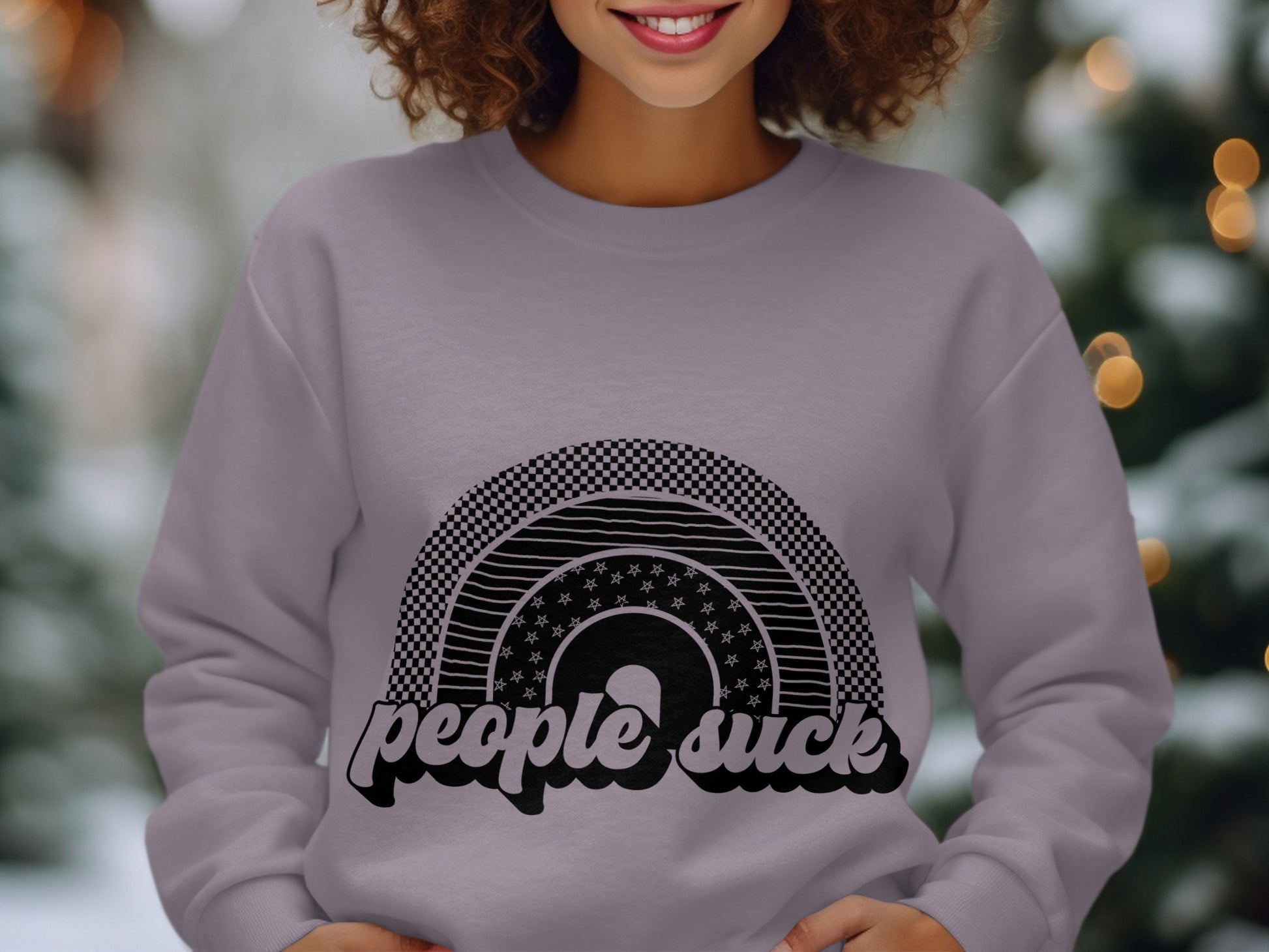 People Suck Rainbow Graphic Sweatshirt