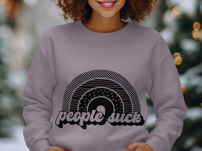 People Suck Rainbow Graphic Sweatshirt