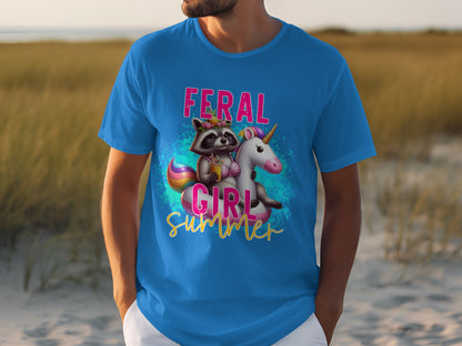 Feral Girl Summer Graphic T-Shirt for Summer Fun