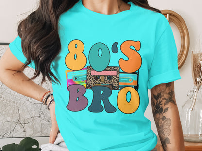 Retro 80's Bro Colorful Vintage Cassette Tape Shirt