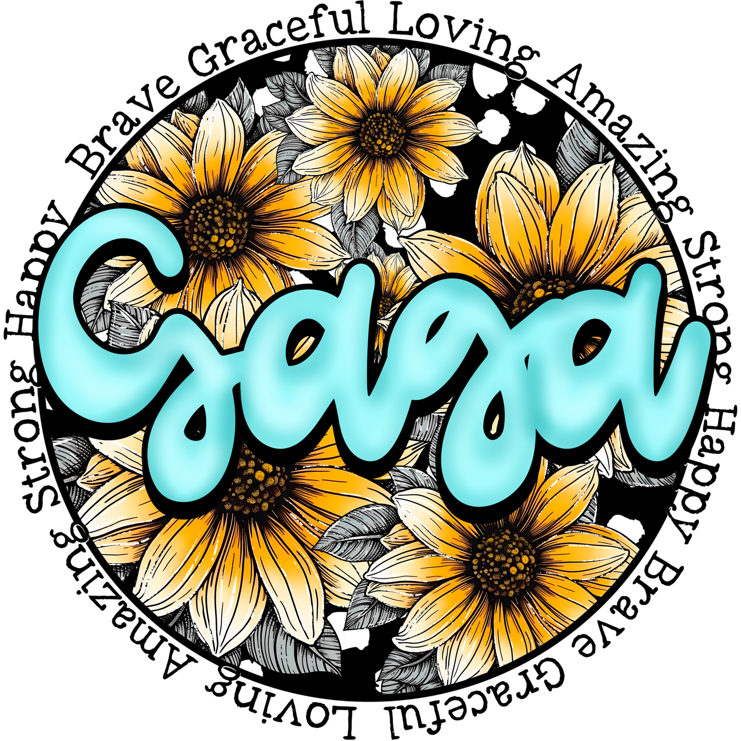 Bold Sunflowers and Words with Sasa Graphic Design