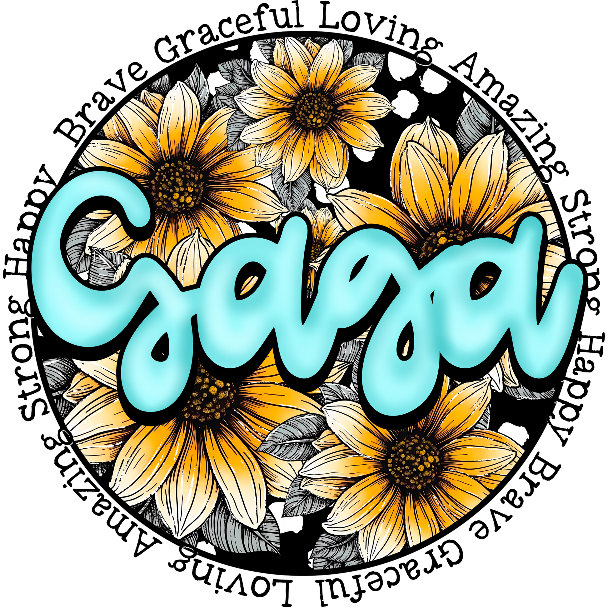 Bold Sunflowers and Words with Sasa Graphic Design
