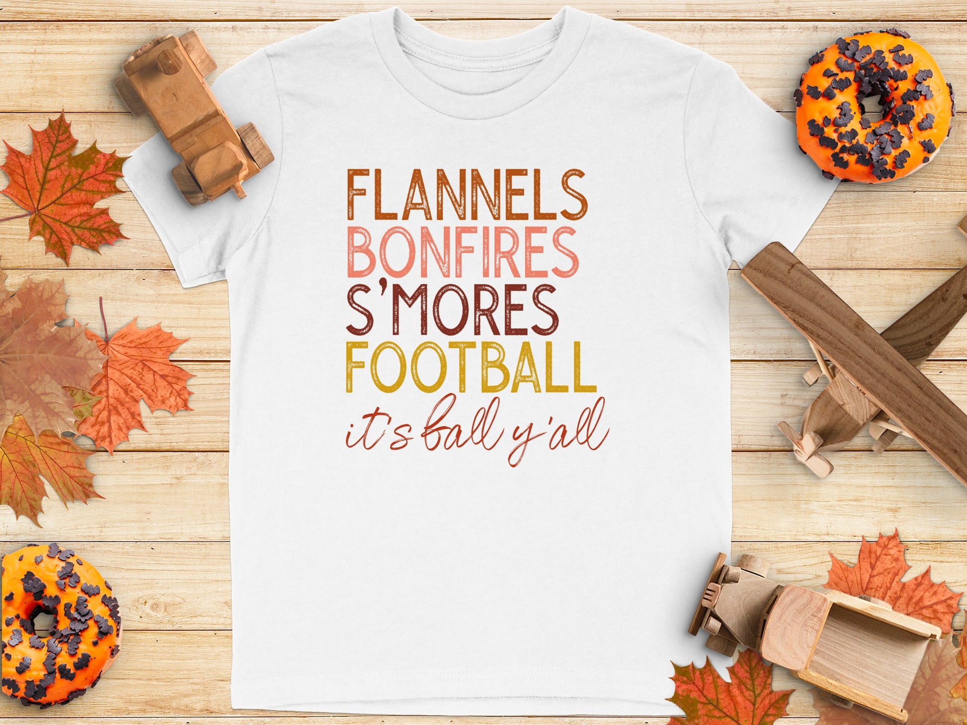 Flannels Bonfires S'mores Football It's Fall Y'all product type