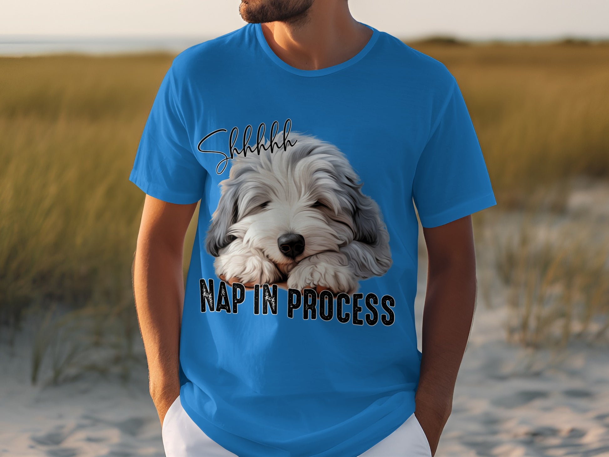 Shhhhh Nap in Process Dog Graphic T-shirt
