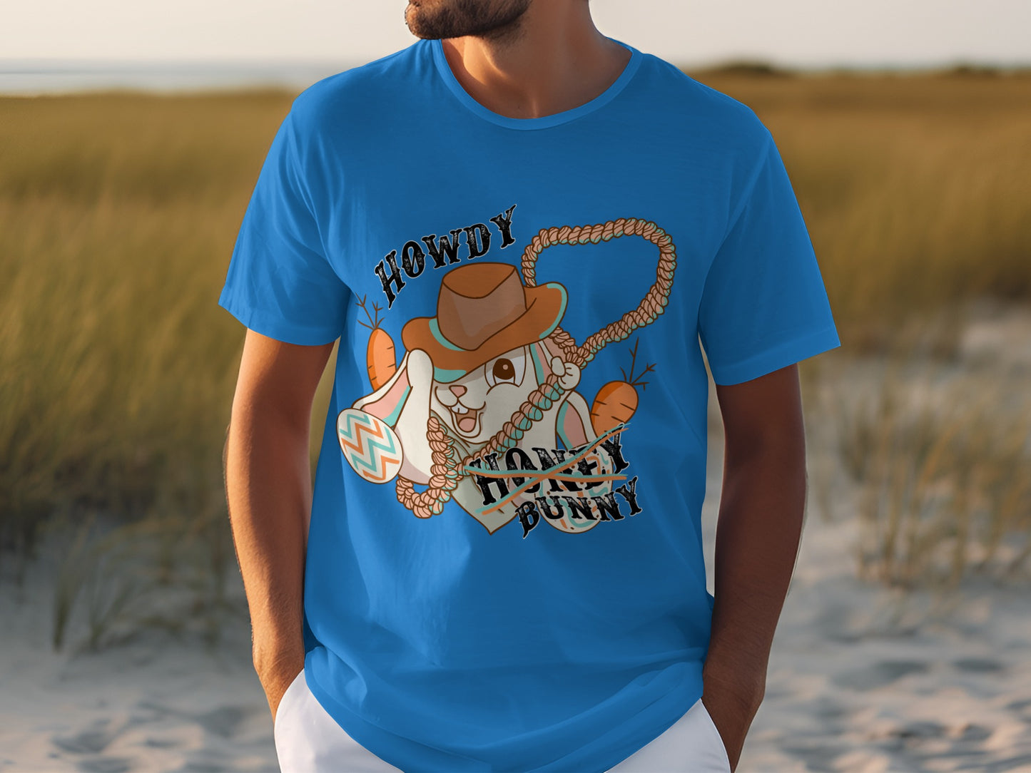 Howdy Honey Bunny Graphic Tee Funny Easter Shirt