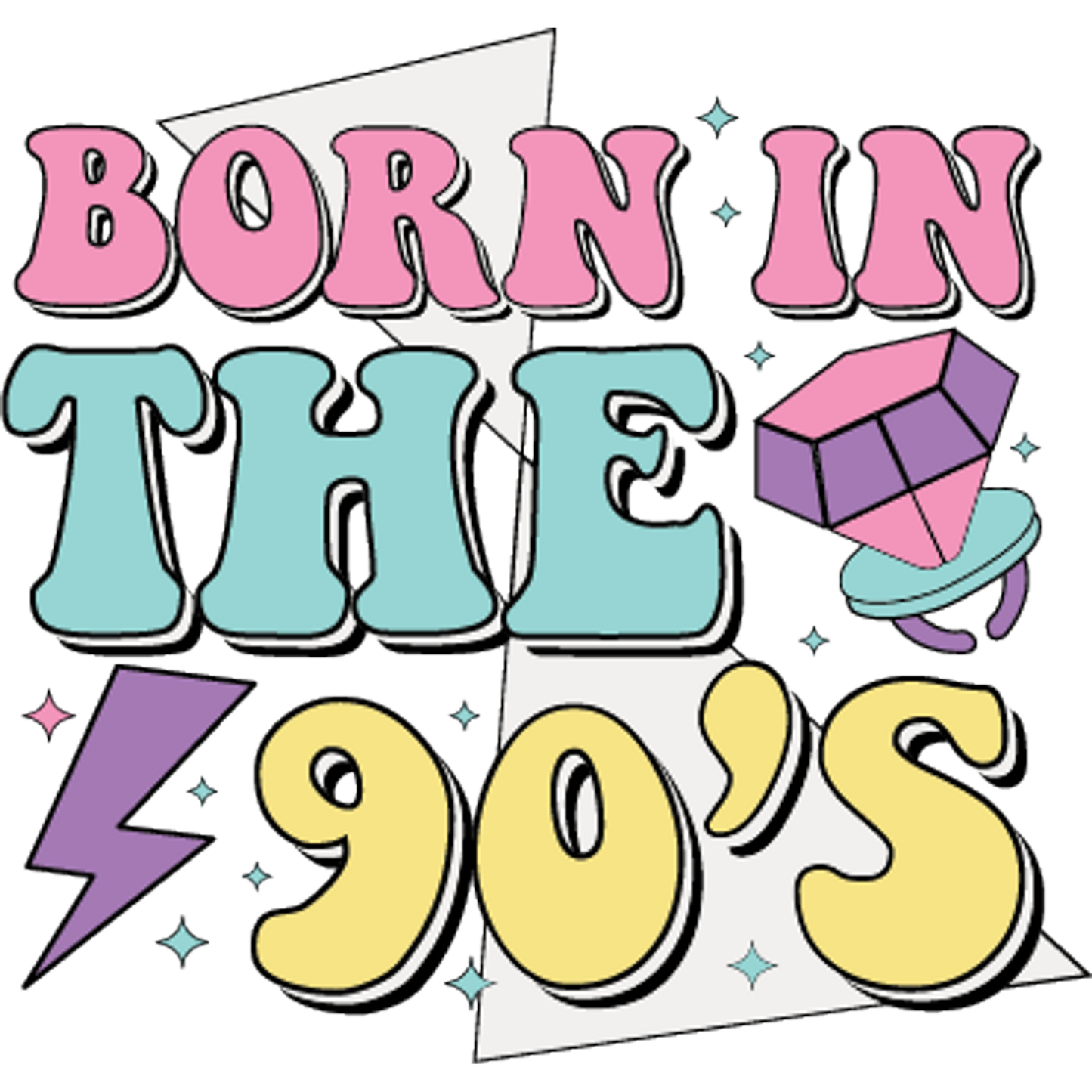 Retro Born In The 90's Graphic Design T-Shirt