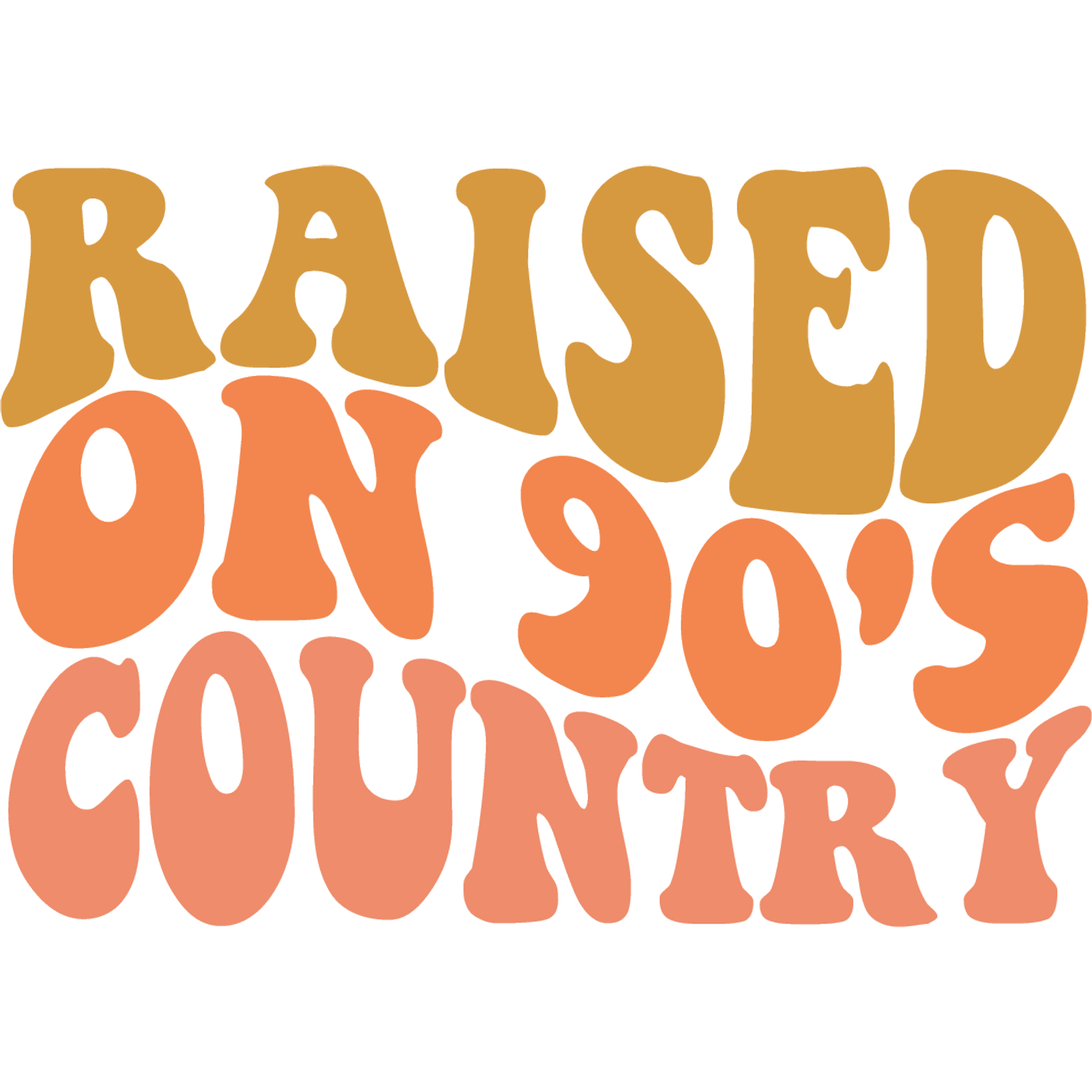 Raised On 90's Country Retro Style Graphic Poster