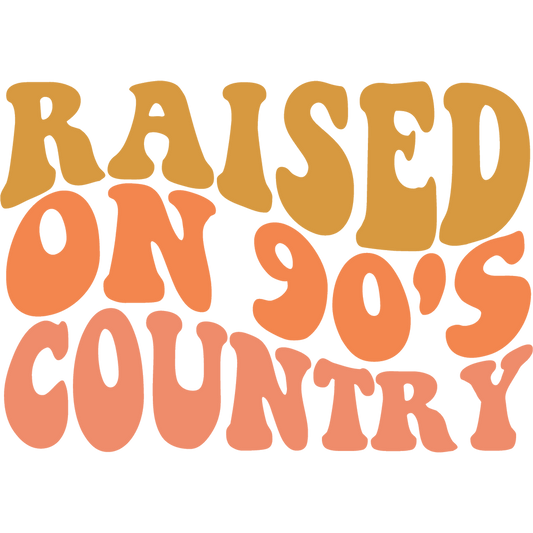 Raised On 90's Country Retro Style Graphic Poster
