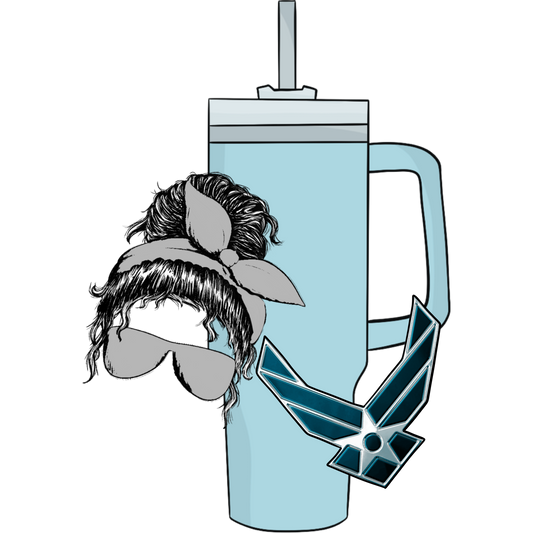 Stylish Light Blue Travel Mug with Unique Design