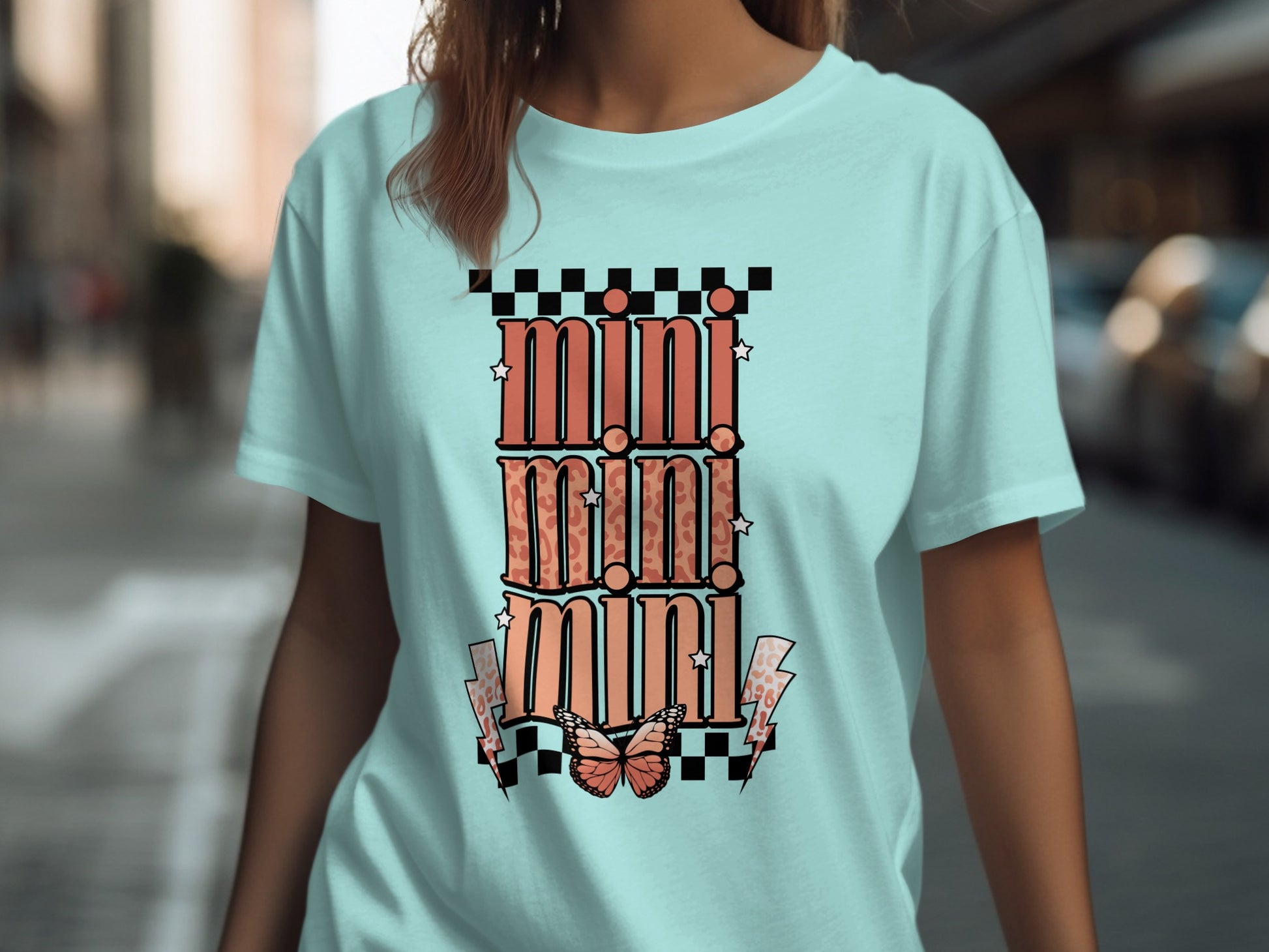 Stylish Graphic Tee with Mini Mini Mini Print Design