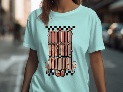 Stylish Graphic Tee with Mini Mini Mini Print Design