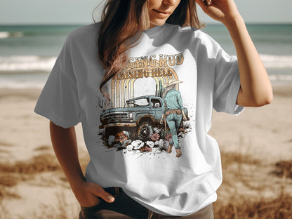 Kicking Mud Raising Hell with Vintage Truck Shirt