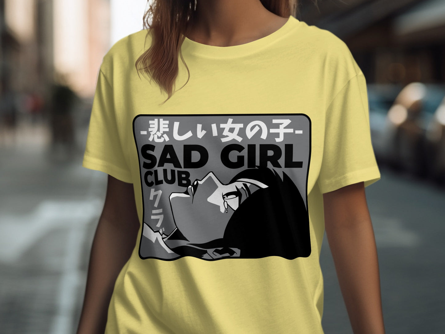 Sad Girl Club Graphic Tee Japanese Style Urban Fashion