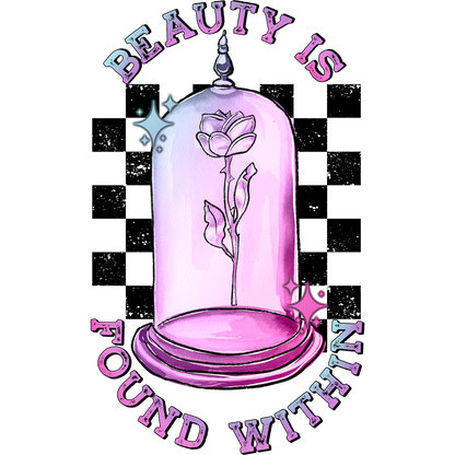 Beauty Is Found Within Rose Glass Dome Art Product