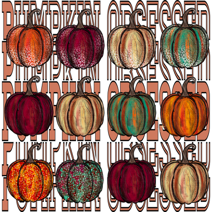 Colorful Pumpkin Obsessed Decorative Artwork