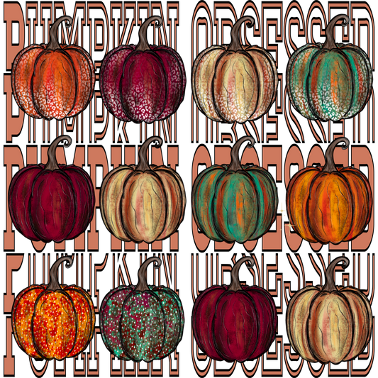 Colorful Pumpkin Obsessed Decorative Artwork
