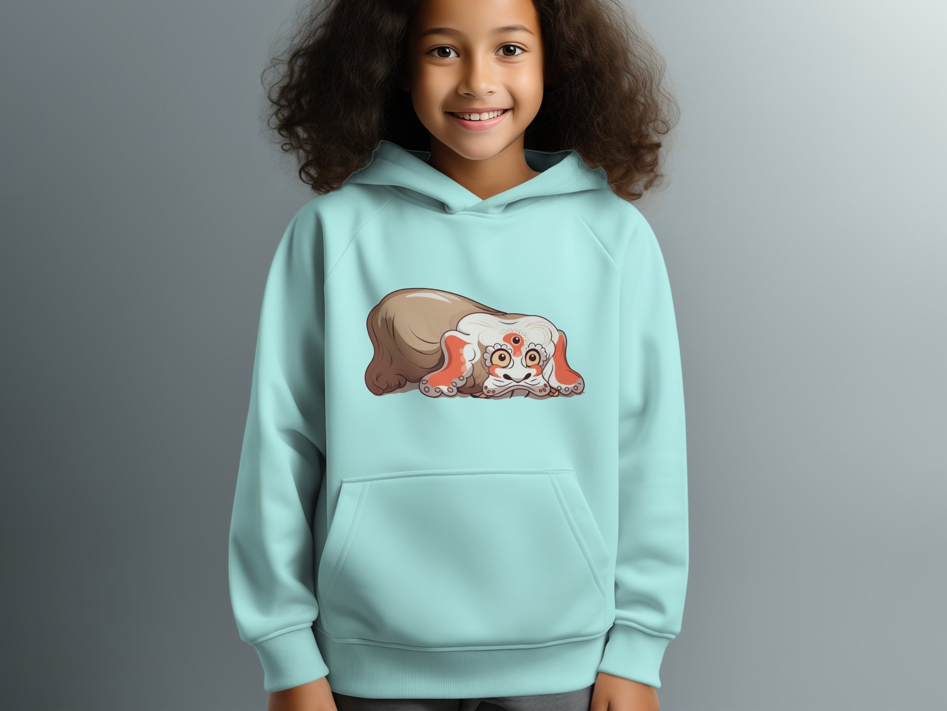 Cute Illustrated Dog Hoodie for Kids Adorable Design